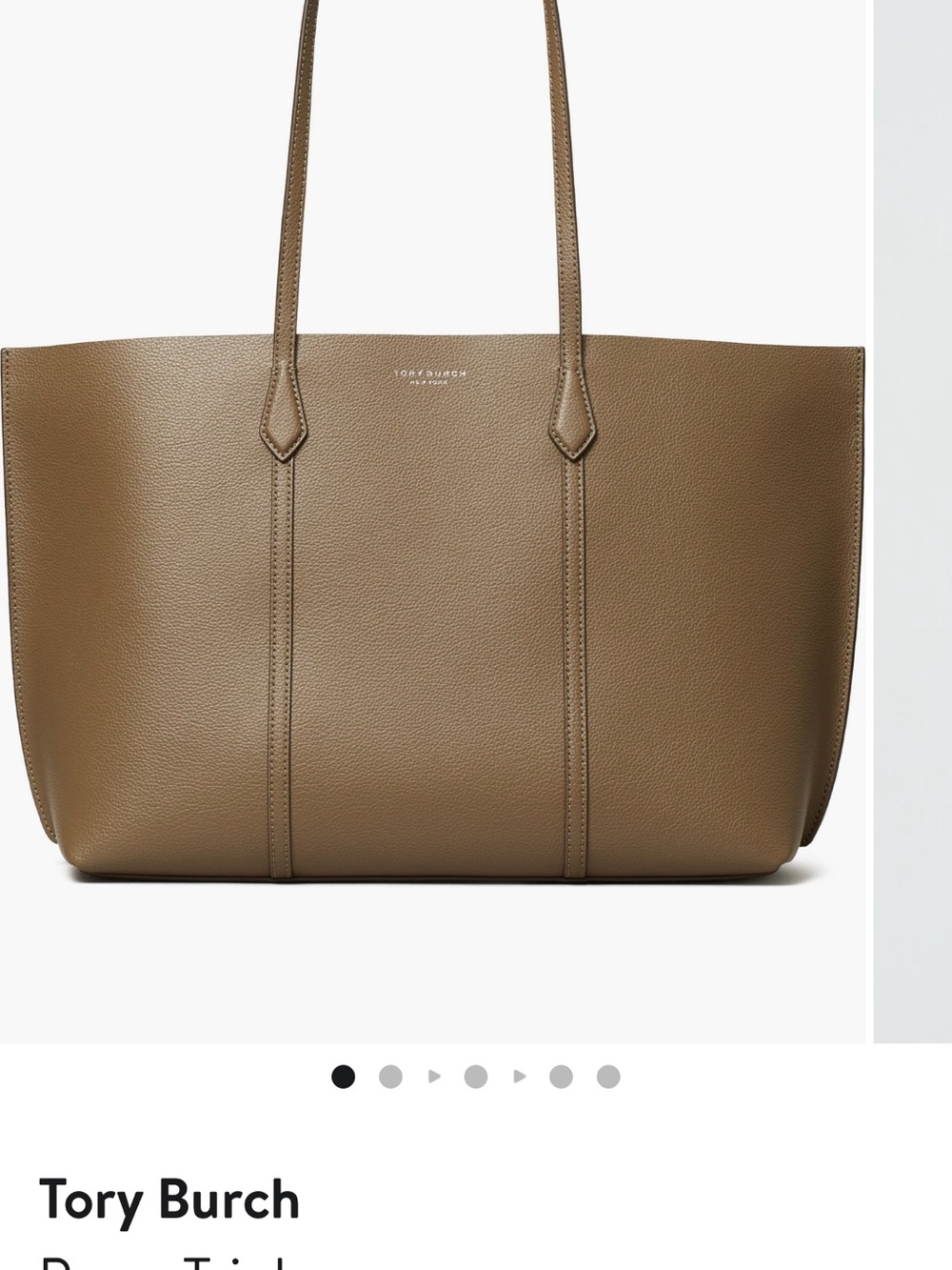 Tory Burch Pebbled Leather Tote in Taupe